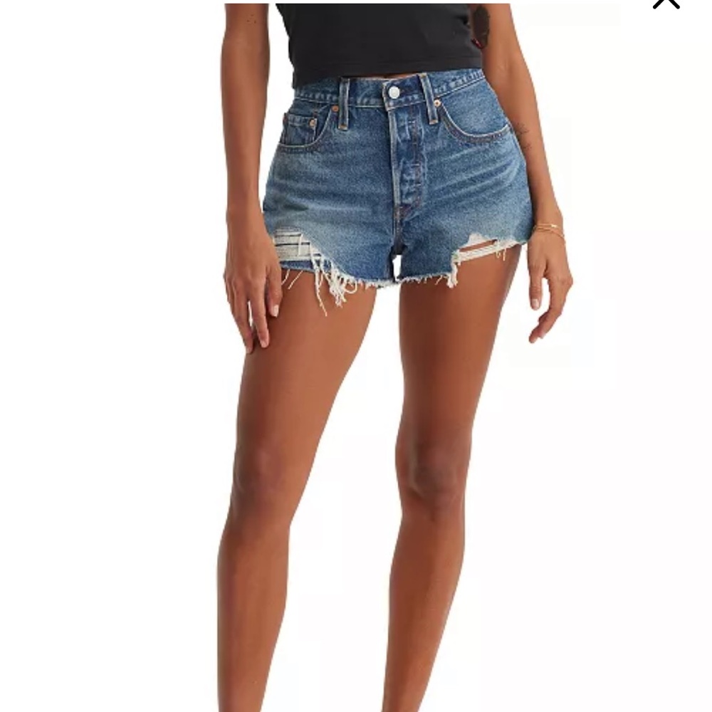 Levi's 501 Original Fit Button Fly High-Rise Jean Shorts - Darn It No Size 26